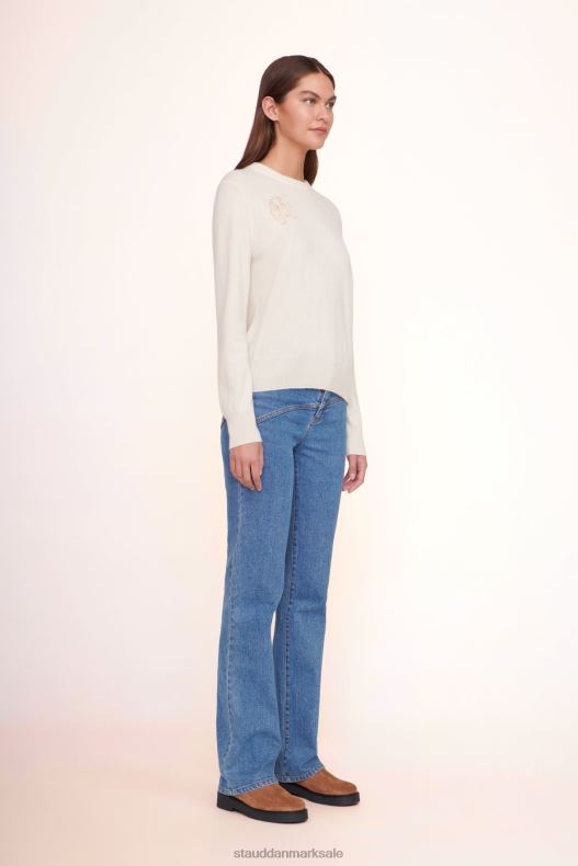 STAUD x C.BONZ Kvinder skræddersyet kashmir sweater LR4T1035 tilbehør fløde