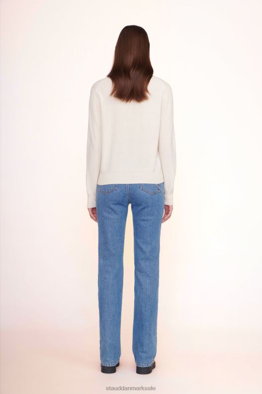 STAUD x C.BONZ Kvinder skræddersyet kashmir sweater LR4T1035 tilbehør fløde